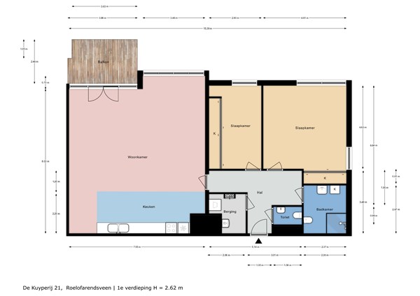 Floorplan - De Kuyperij 21, 2371 EM Roelofarendsveen